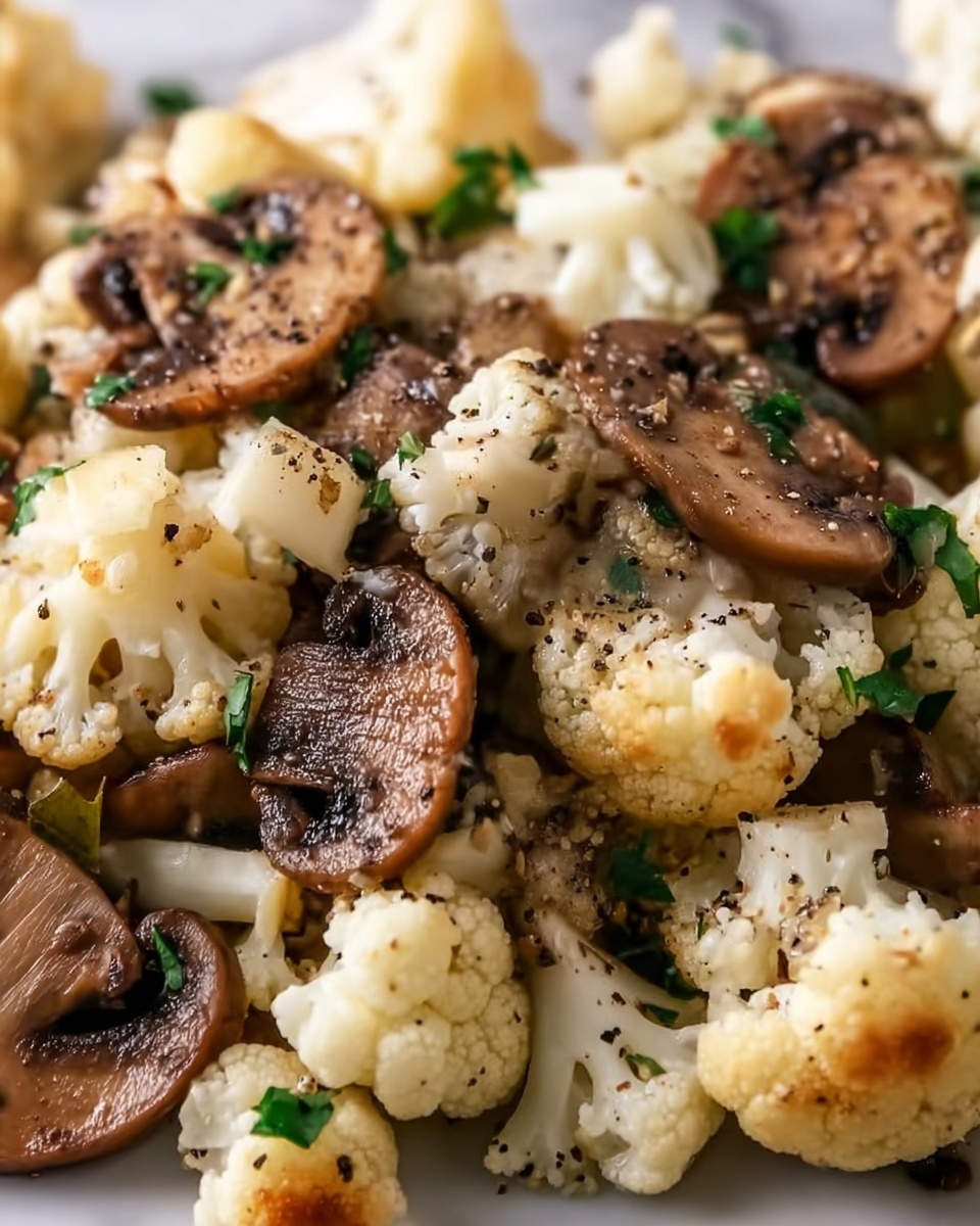 Garlic Mushrooms Cauliflower Skillet Recipe - Recipe Image