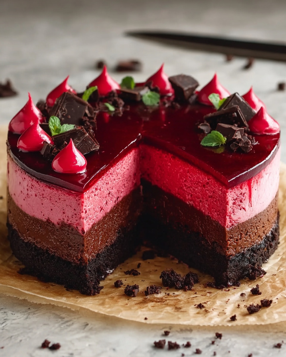 Red Velvet Cookie Dough Cheesecake Recipe - Recipe Image