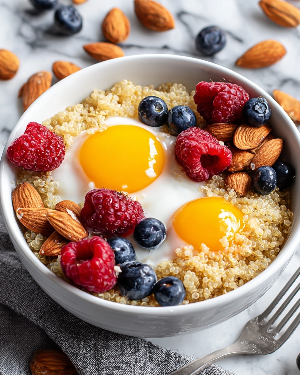 Quinoa Breakfast Bowl with Almonds and Honey Recipe - Recipe Image