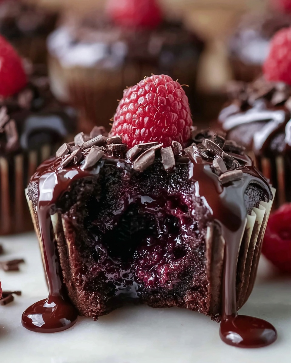 Raspberry Chocolate Lava Cupcakes Recipe - Recipe Image