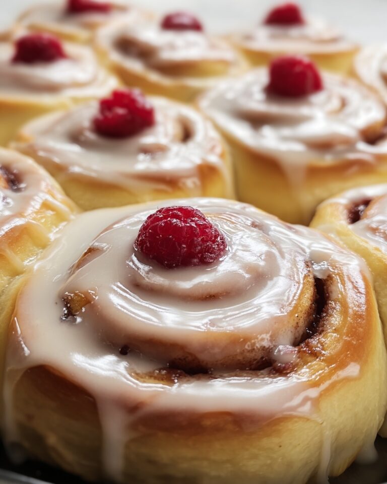 Raspberry Cinnamon Rolls with Lemon Glaze Recipe
