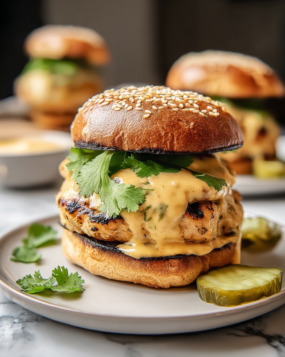 Chipotle Cheddar Chicken Burgers Recipe - Recipe Image