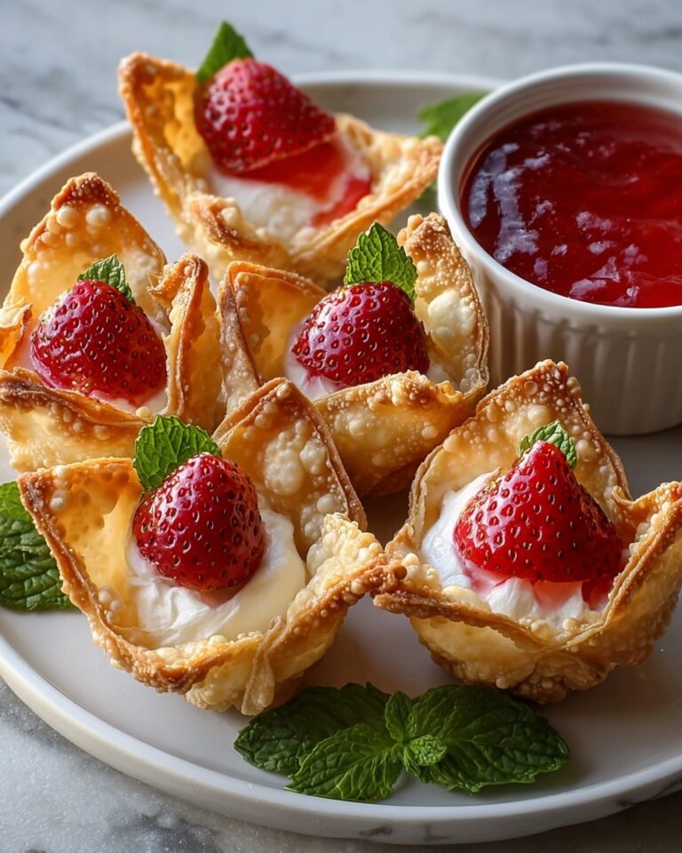 Deep-Fried Strawberry Cheesecake Stuffed Wonton Bites Recipe