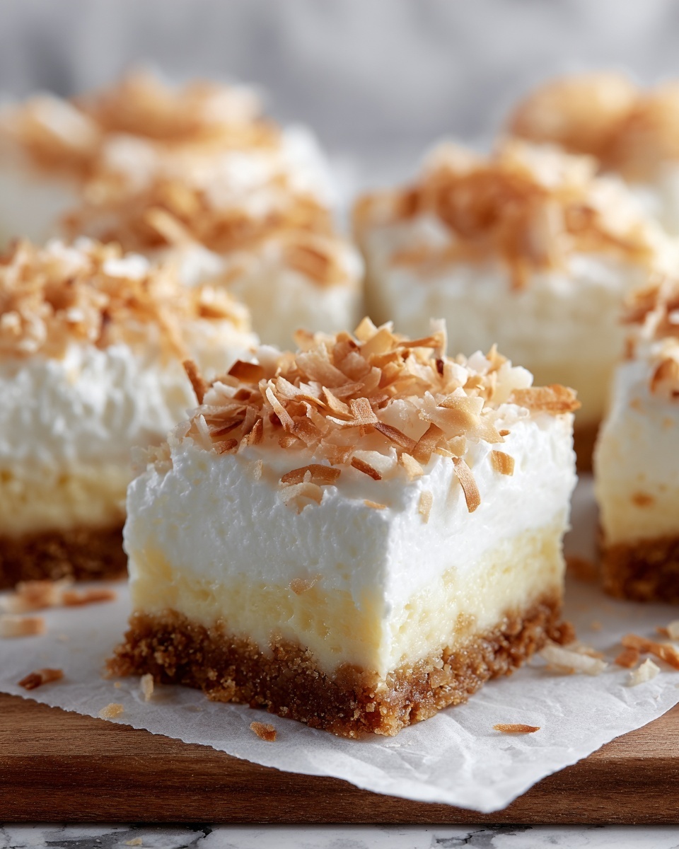 Skinny Coconut Cheesecake Bars Recipe - Recipe Image