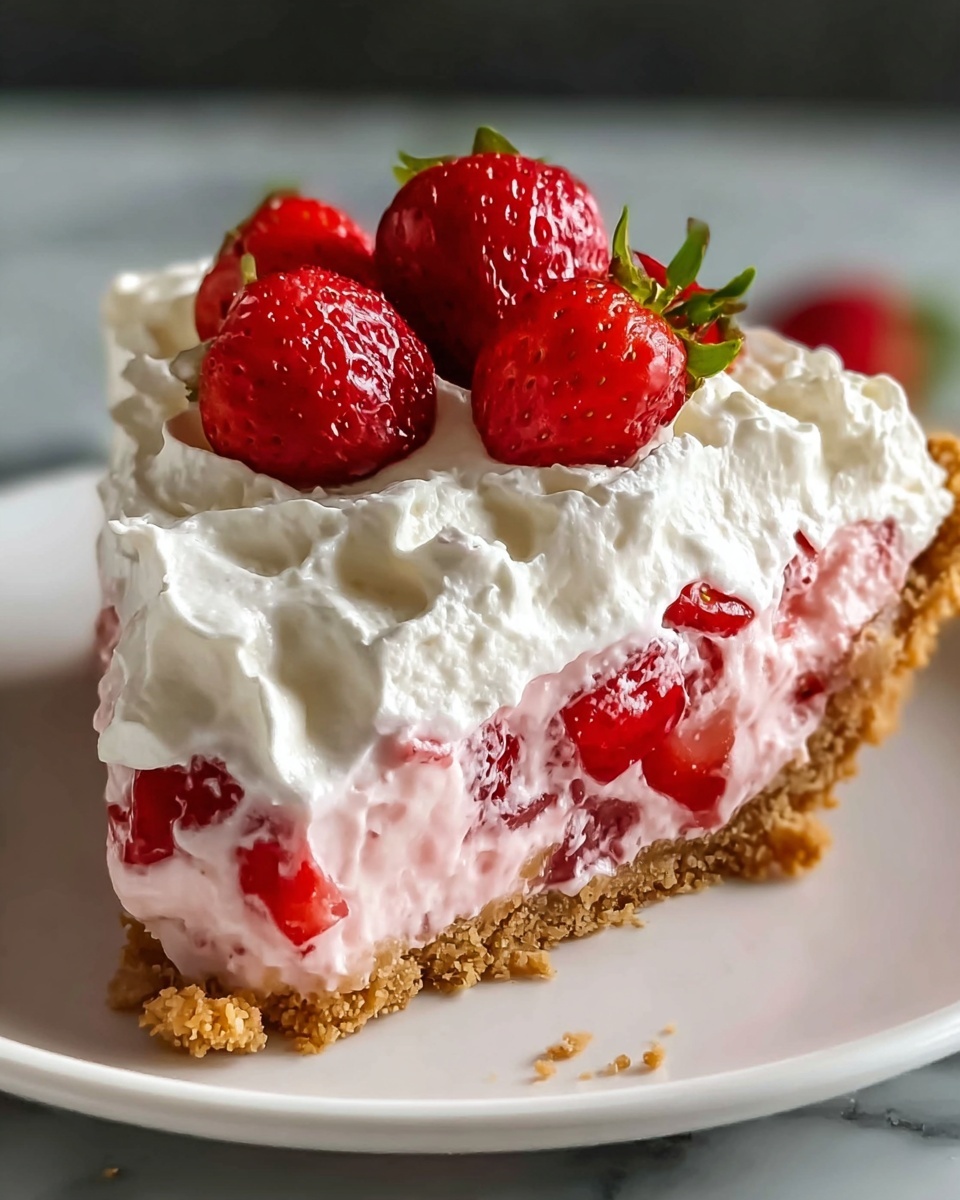 No-Bake Strawberry Cheesecake Cream Pie Recipe - Recipe Image