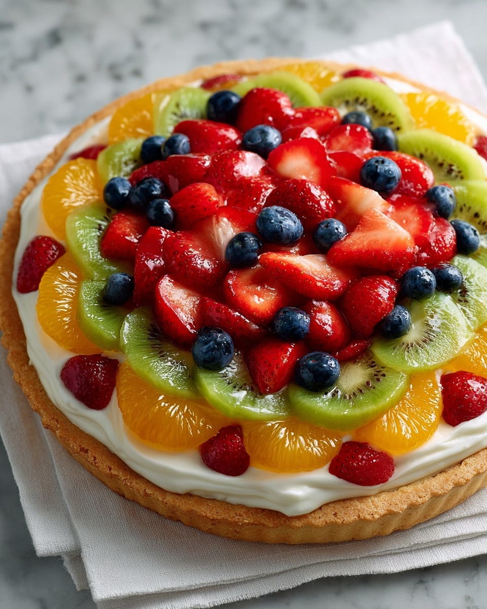 Colorful Delicious Fruit Pizza: A Summer Fun Recipe - Recipe Image