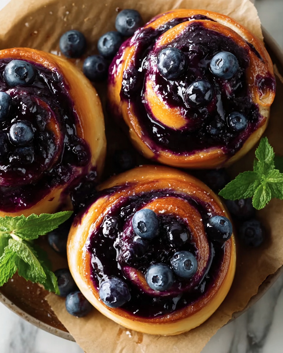 Blueberry Cinnamon Rolls with Cream Cheese Frosting Recipe - Recipe Image