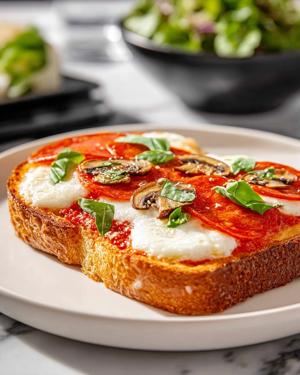 Cheesy Pepperoni Pizza Toast Recipe - Recipe Image