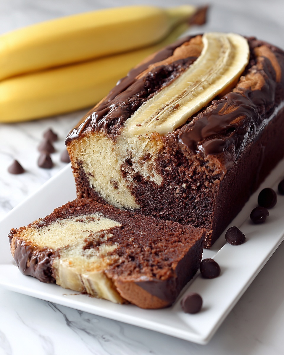Chocolate Marble Banana Bread Recipe - Recipe Image