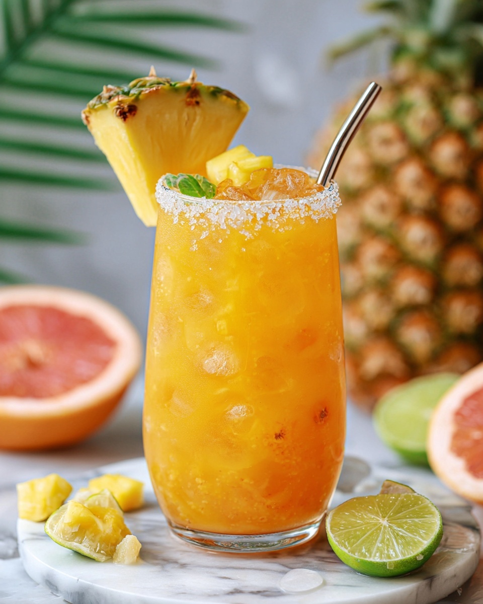 Tropical Pineapple Mango Rum Punch Recipe - Recipe Image