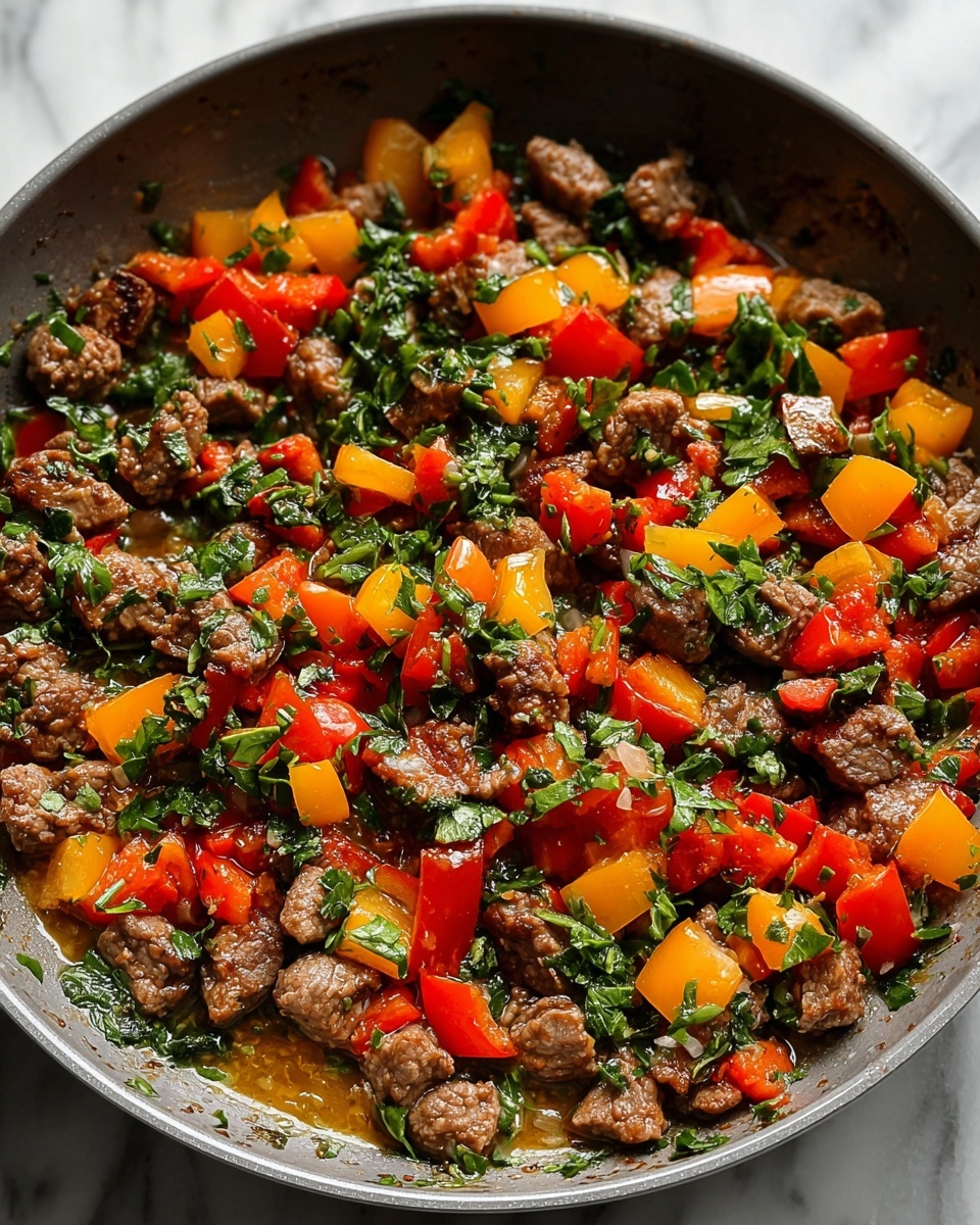Easy One-Pot Mediterranean Ground Beef Stir Fry Recipe - Recipe Image