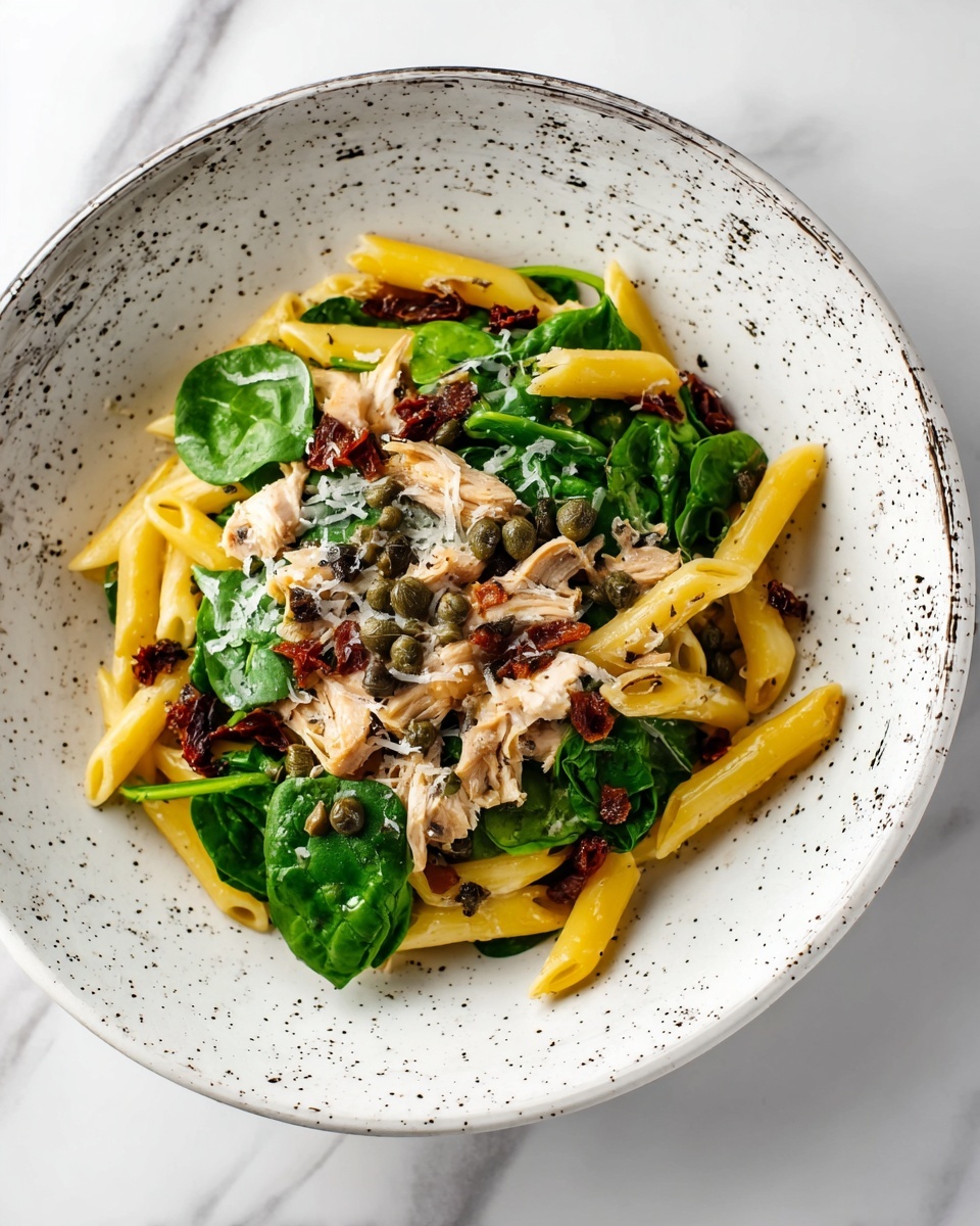 Canned Mackerel Pasta with Sun-Dried Tomatoes, Capers, and Parmesan Recipe - Recipe Image