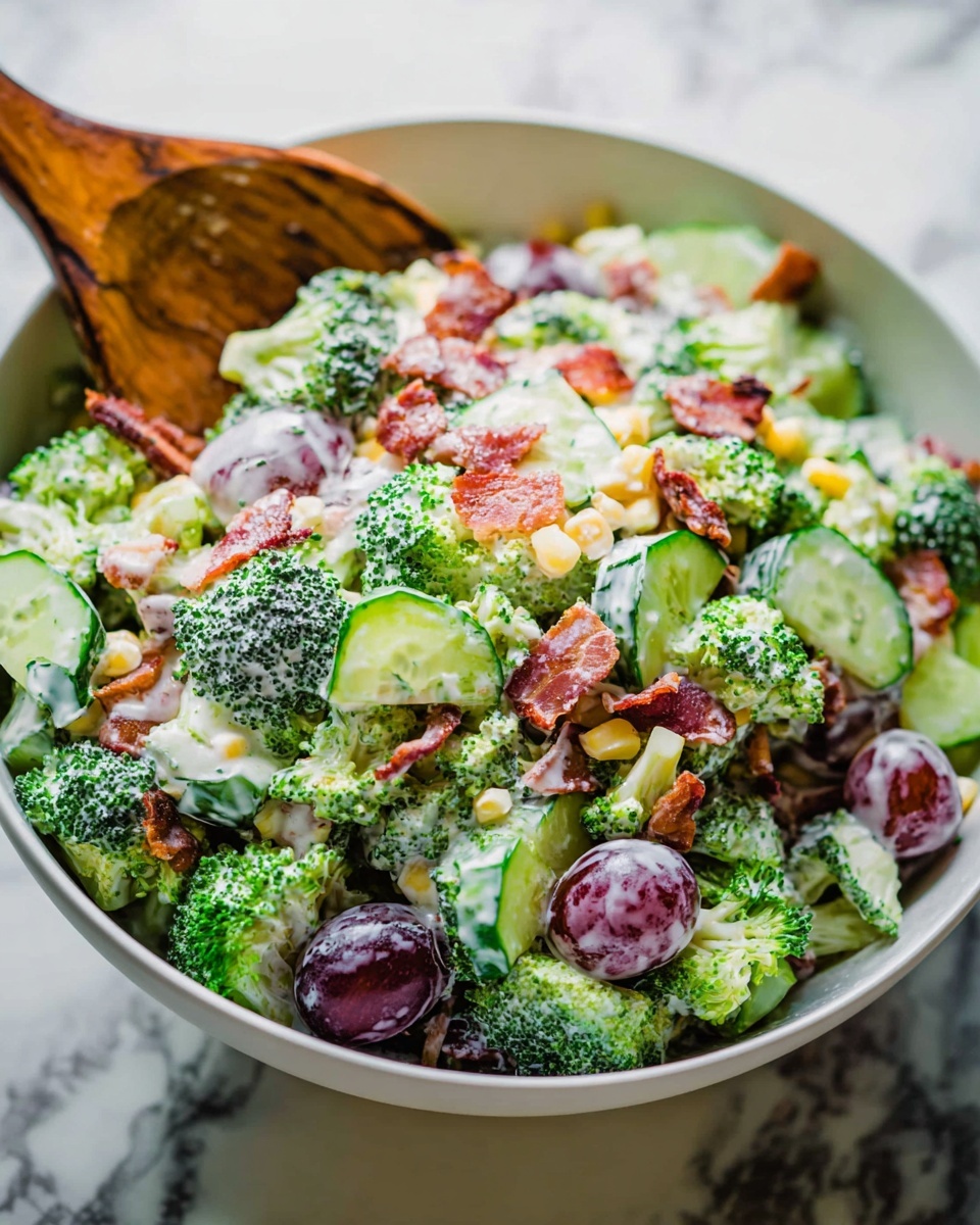 Broccoli Grape Salad with Bacon, Pine Nuts, and Lemon Dressing Recipe - Recipe Image