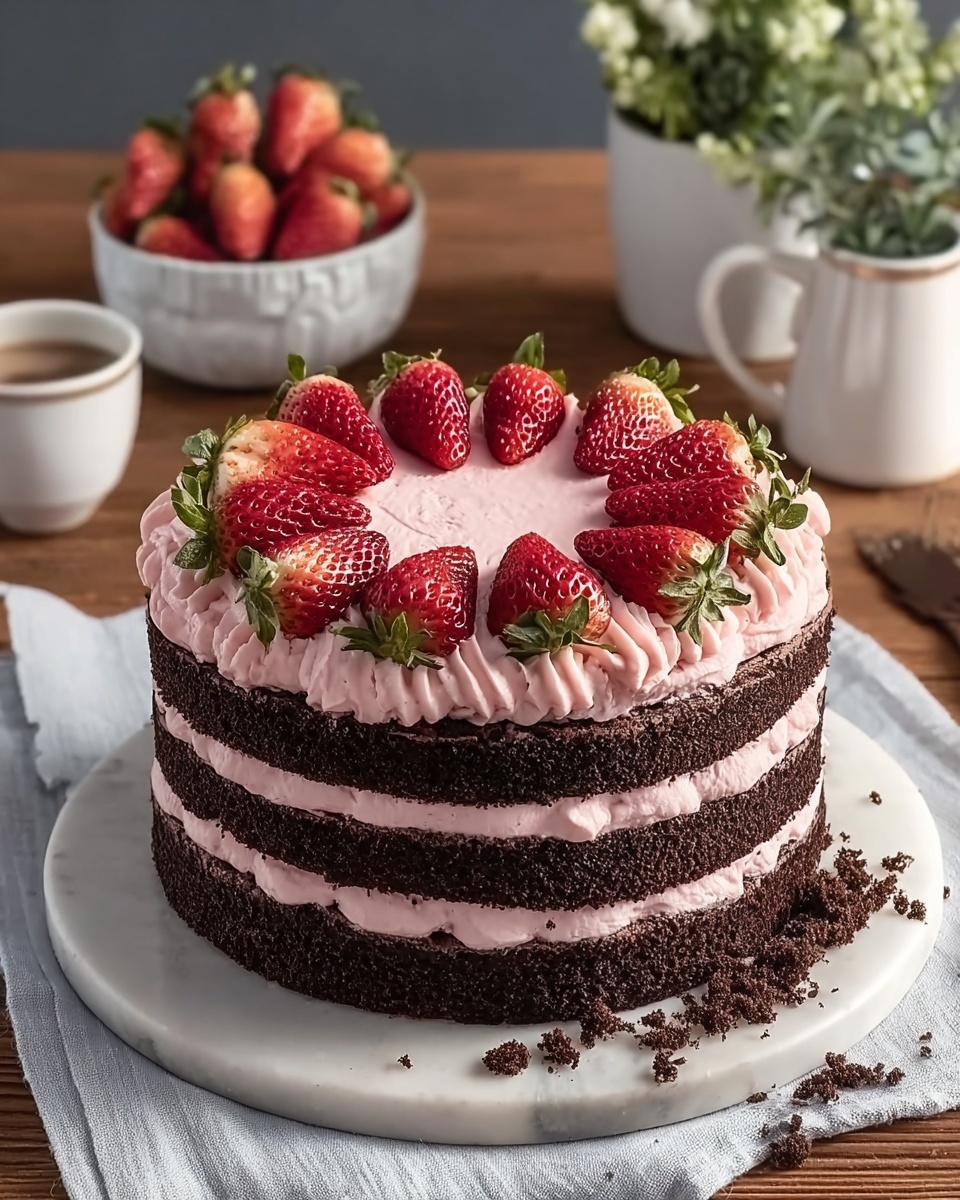 Strawberry Chocolate Cake Recipe - Recipe Image