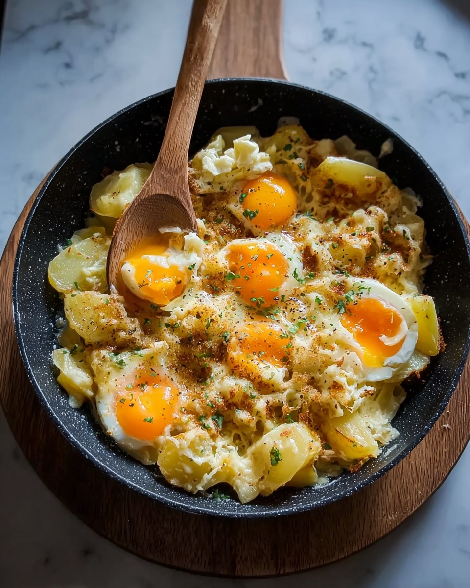 Potato Egg Scramble with Cheese and Herbs Recipe - Recipe Image