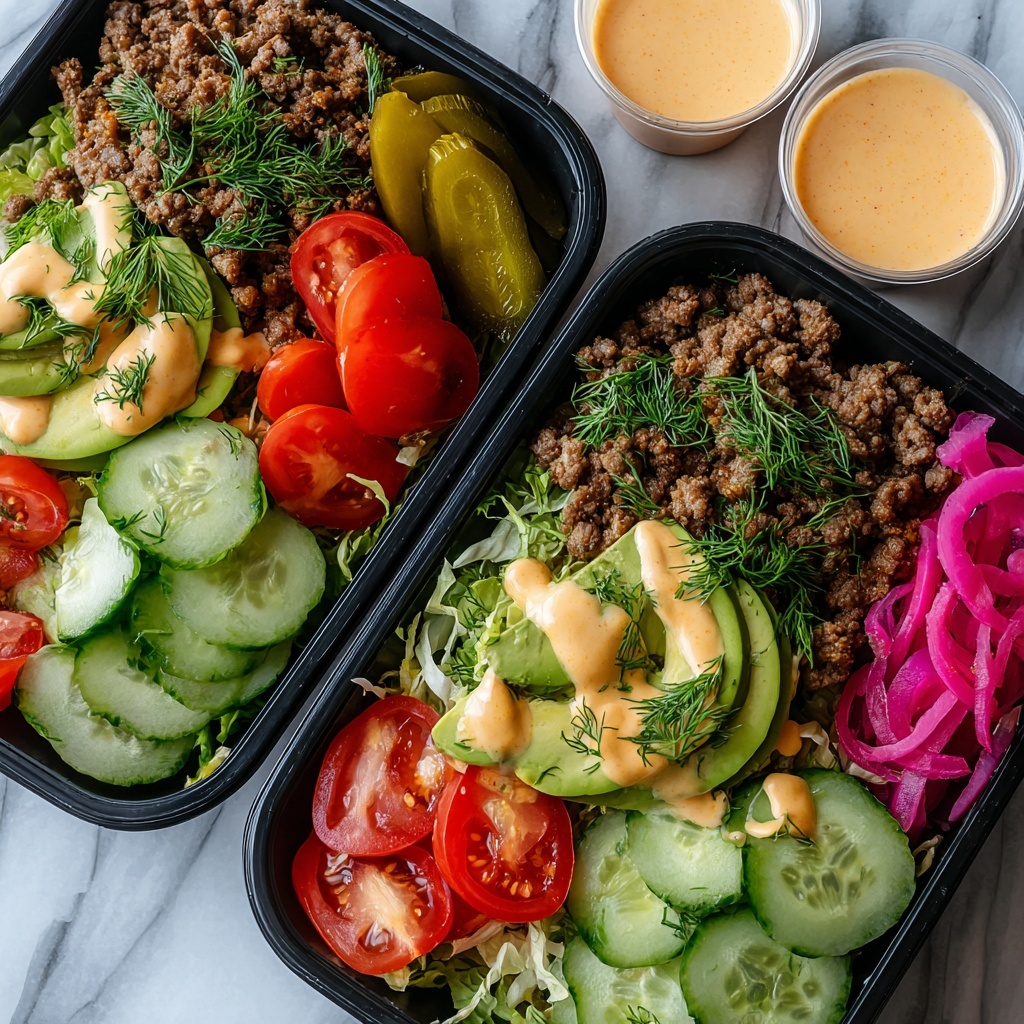 High-Protein Big Mac Bowl: Low-Carb Meal Prep with Classic Burger Flavor Recipe - Recipe Image