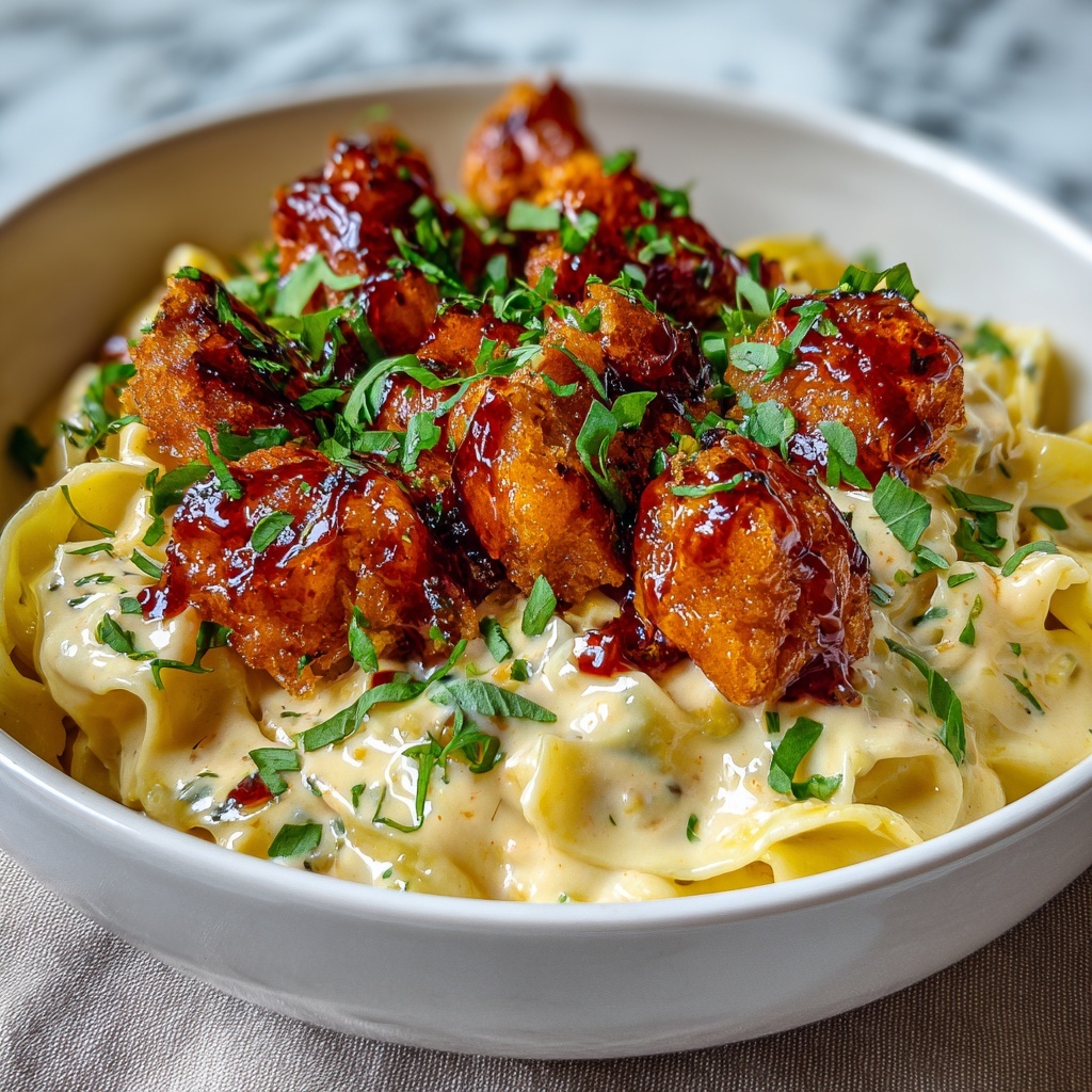 Sweet and Spicy Crispy Chicken Alfredo Meal Prep Recipe - Recipe Image