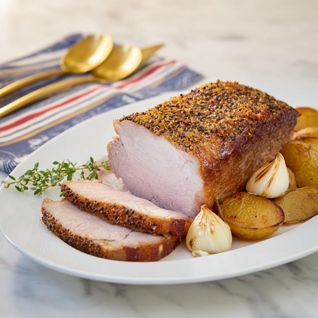 Roasted Pork Loin with Apples, Onions, and Potatoes Recipe - Recipe Image