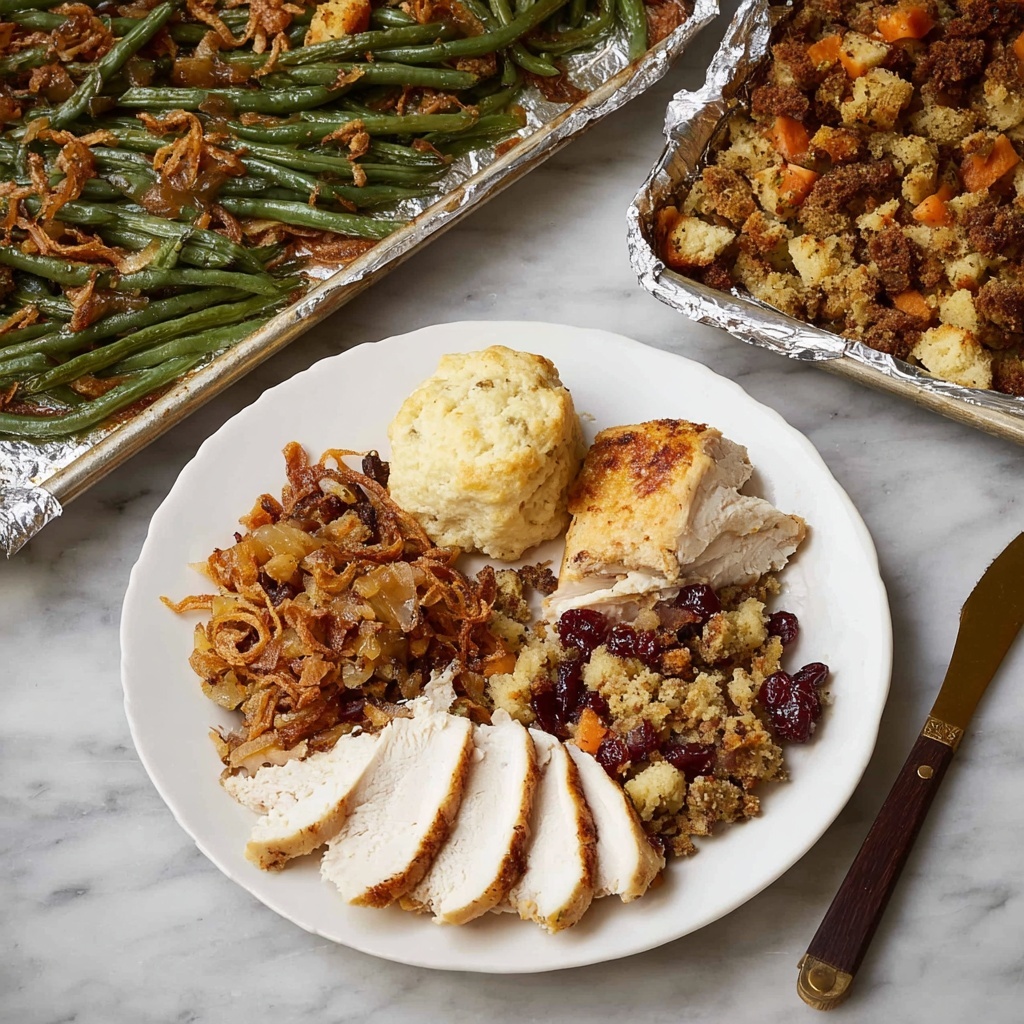 Sheet Pan Thanksgiving Dinner with Green Beans, Turkey, Sweet Potatoes, and Sides Recipe - Recipe Image