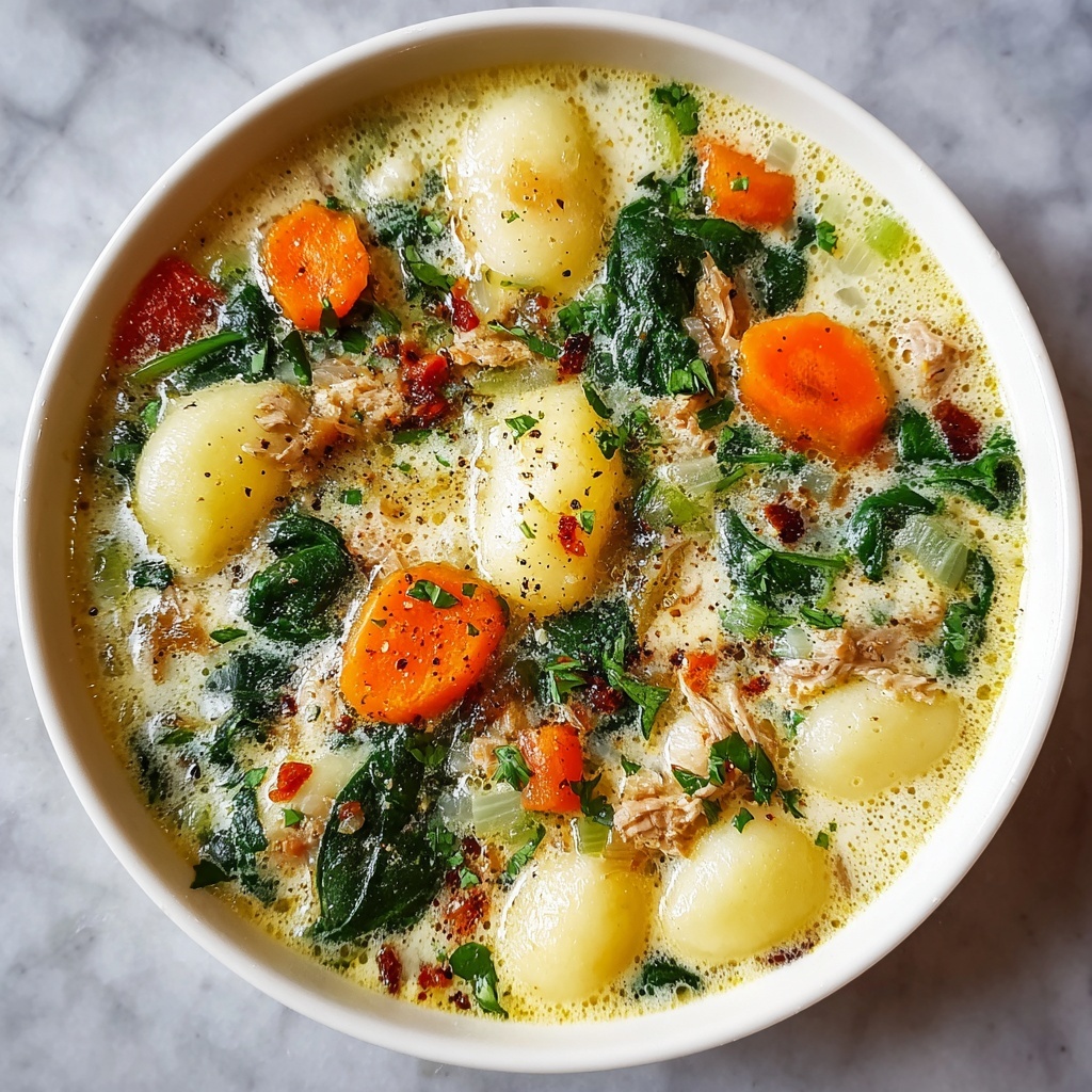 Creamy Garlic Chicken Gnocchi Soup Recipe - Recipe Image