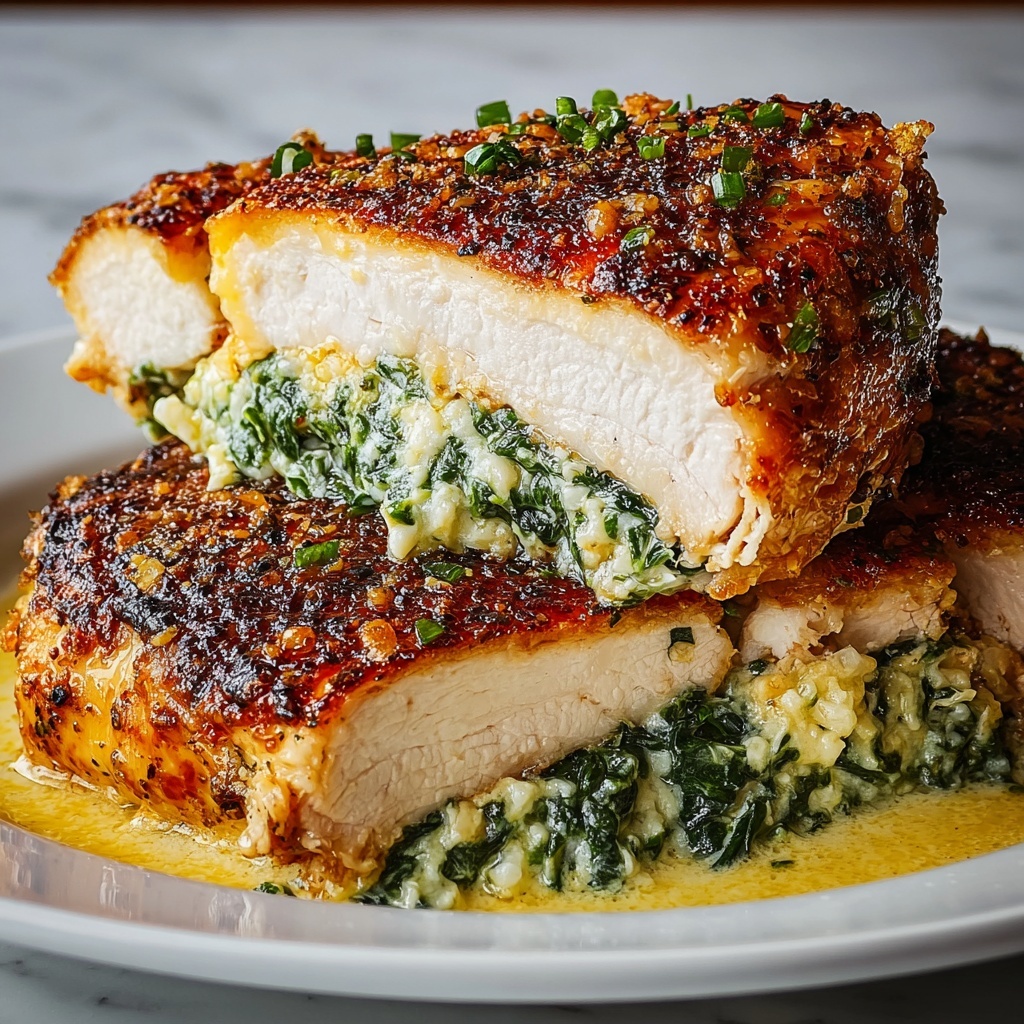 Spinach Stuffed Chicken Breasts with Lemon and Cheese Recipe - Recipe Image
