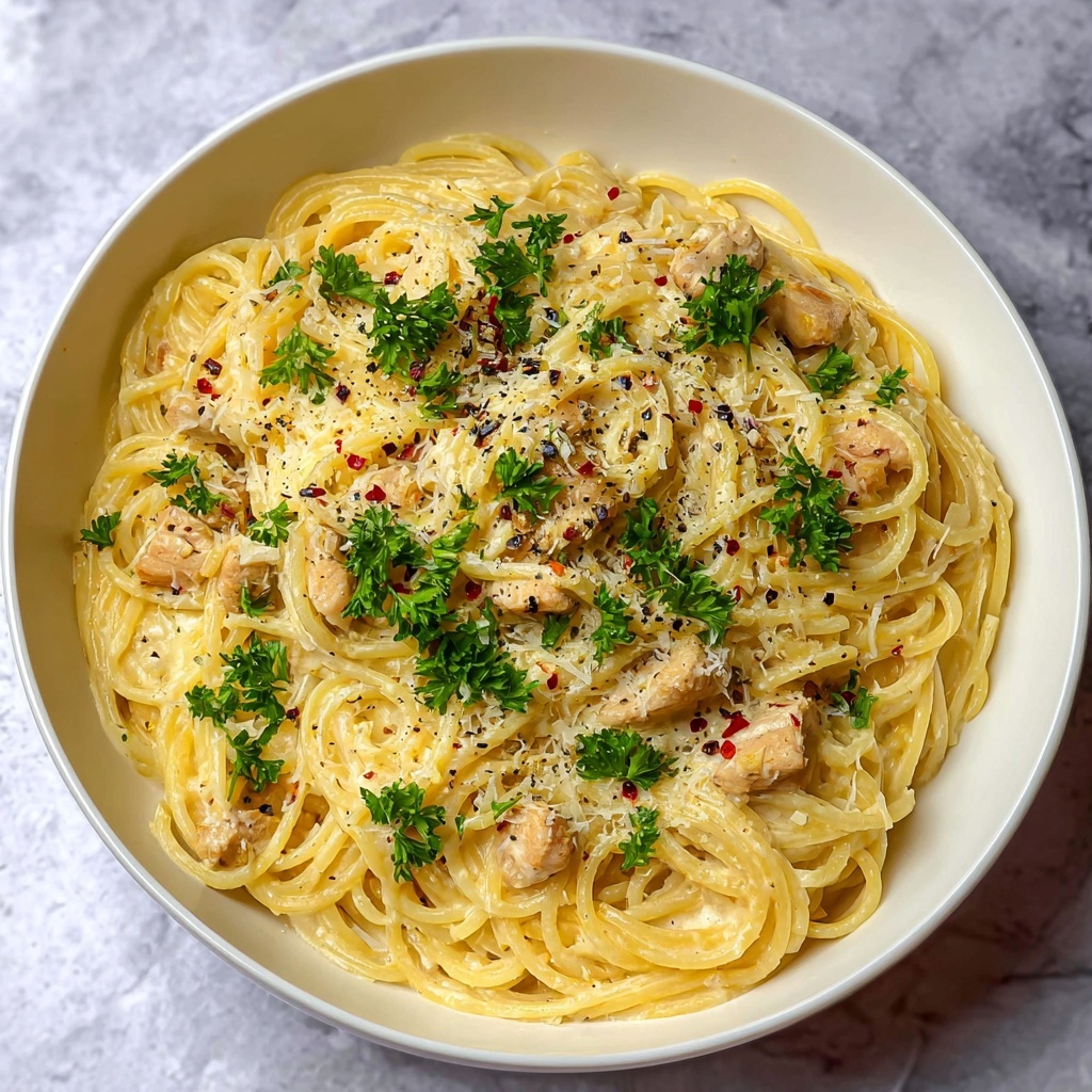 One Pot Creamy Garlic Pasta Recipe - Recipe Image