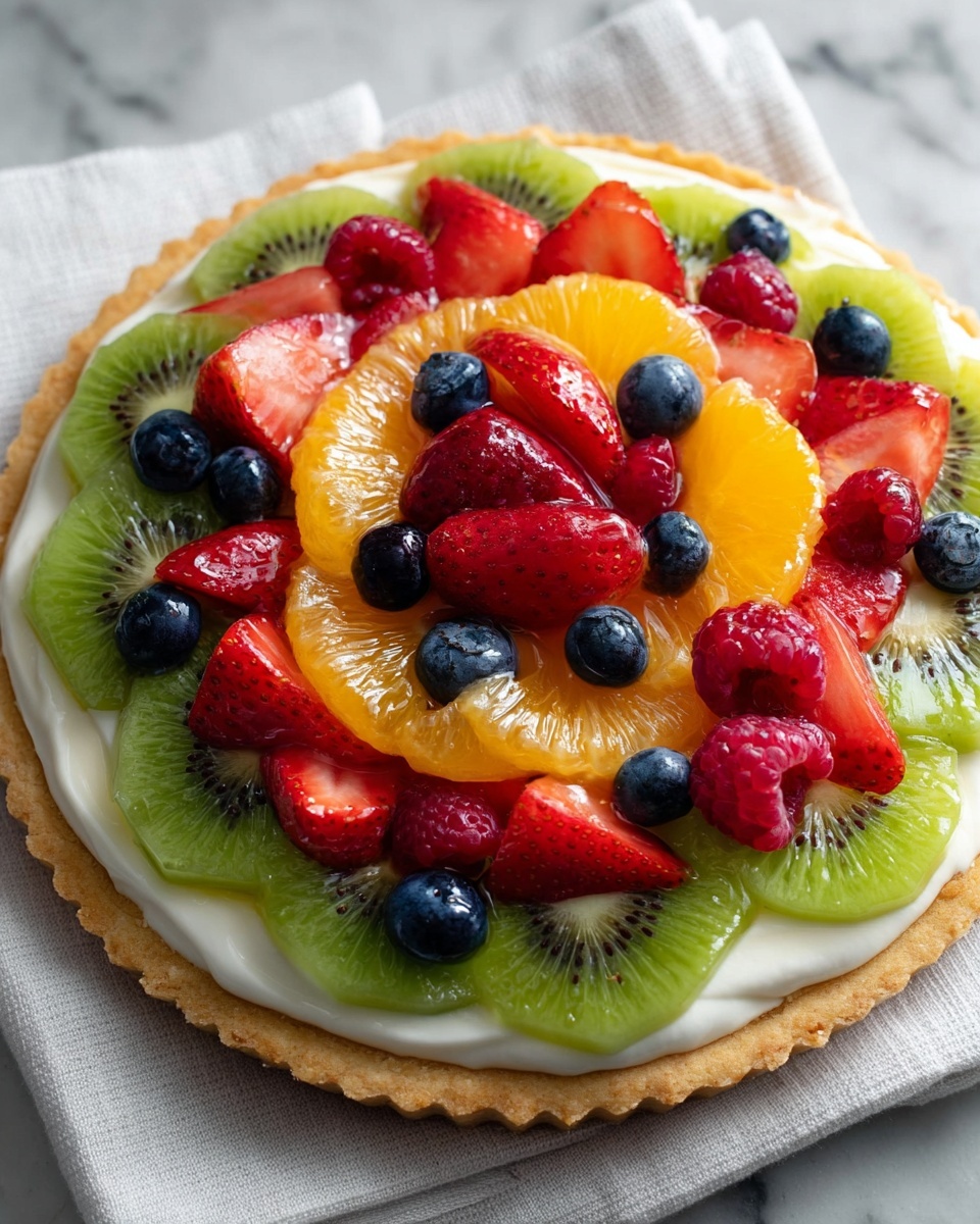 Colorful Delicious Fruit Pizza: A Summer Fun Recipe - Recipe Image