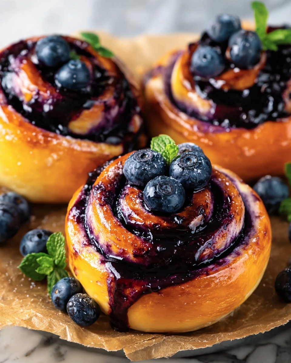 Blueberry Cinnamon Rolls with Cream Cheese Frosting Recipe - Recipe Image