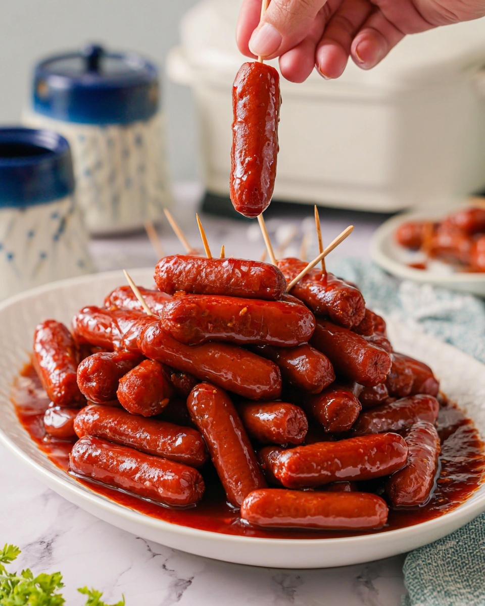 Slow Cooker Spicy Sweet BBQ Lil Smokies Recipe - Recipe Image