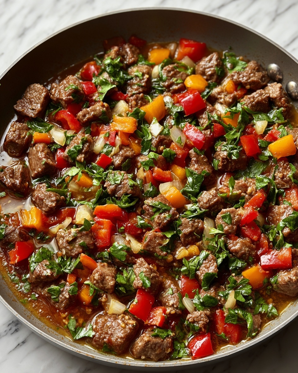 Easy One-Pot Mediterranean Ground Beef Stir Fry Recipe - Recipe Image