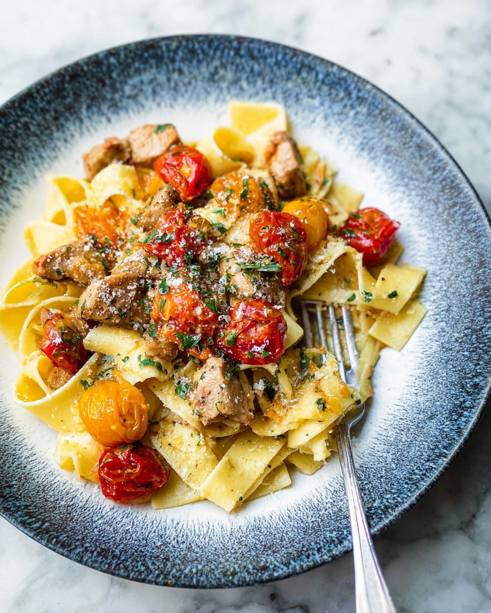 Healthy Chicken Sausage Pasta with Roasted Tomatoes Recipe - Recipe Image