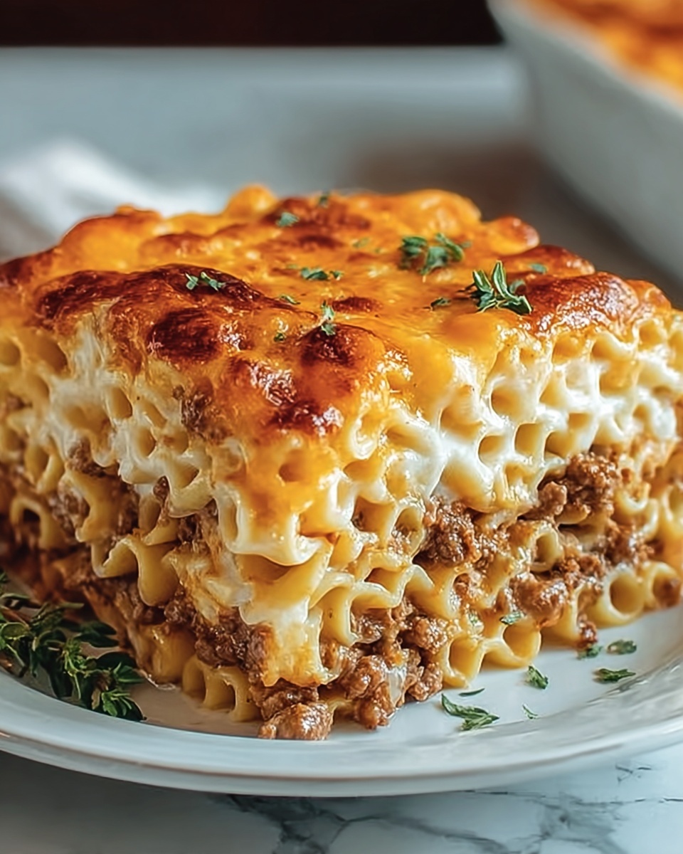 Mac and Cheese Meatloaf Casserole Recipe - Recipe Image