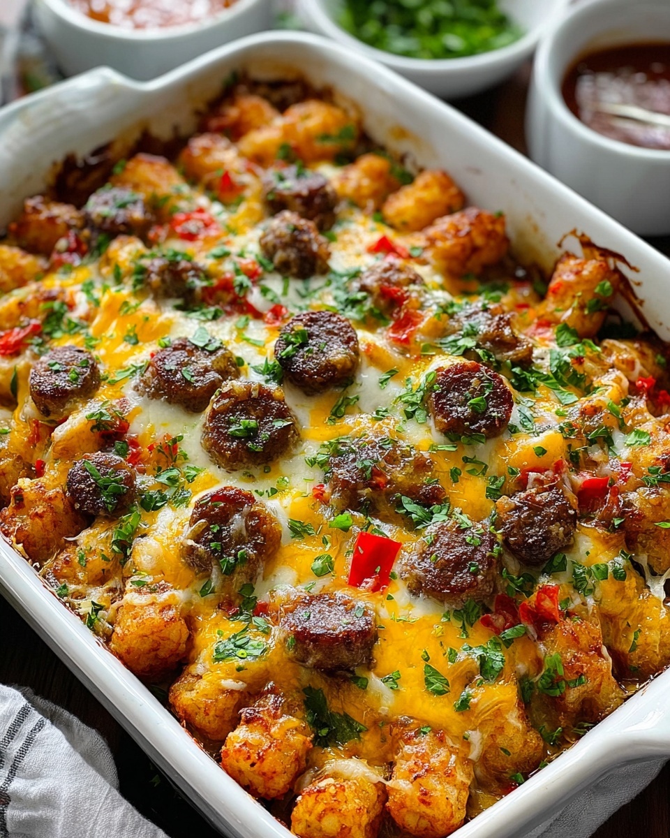 Tater Tot Sausage Breakfast Casserole Recipe - Recipe Image
