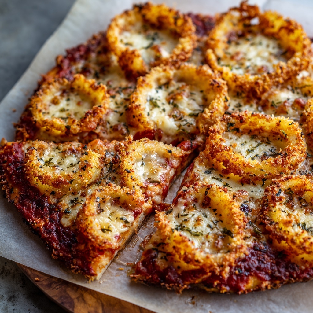 Keto Viral Onion Ring Pizza Recipe - Recipe Image