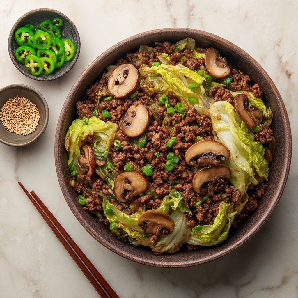 Chinese Ground Beef and Cabbage Stir-Fry Recipe - Recipe Image