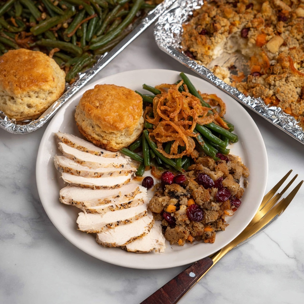 Sheet Pan Thanksgiving Dinner with Green Beans, Turkey, Sweet Potatoes, and Sides Recipe - Recipe Image