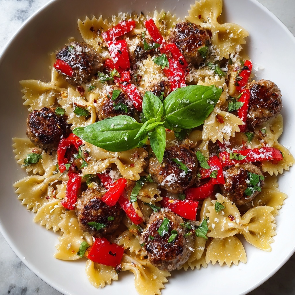 Italian Sausage and Bow Tie Pasta in Creamy Tomato Sauce Recipe - Recipe Image
