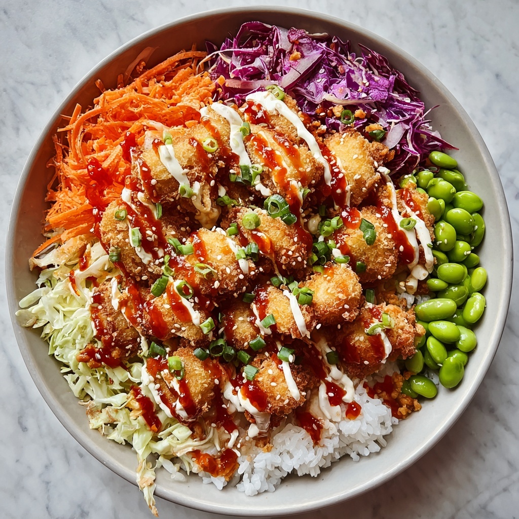 Bang Bang Chicken Bowl with Creamy Sauce and Crispy Toppings Recipe - Recipe Image