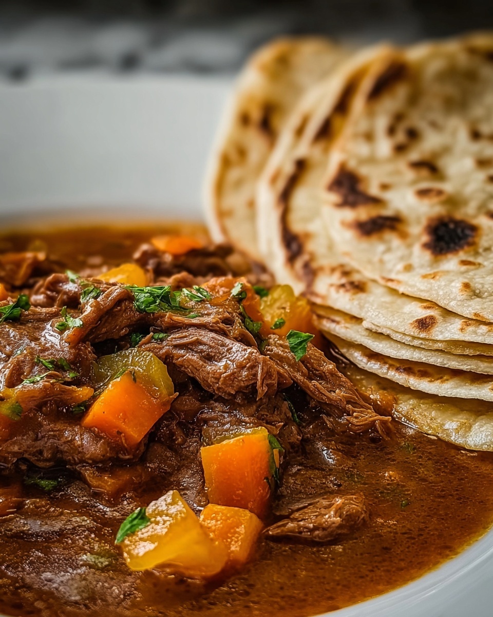 Carne Guisada with Homemade Flour Tortillas Recipe - Recipe Image