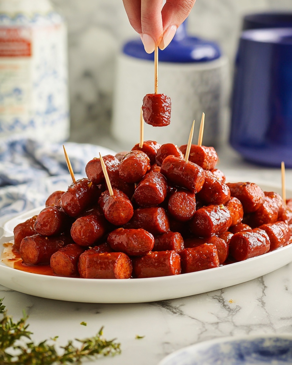 Slow Cooker Spicy Sweet BBQ Lil Smokies Recipe - Recipe Image