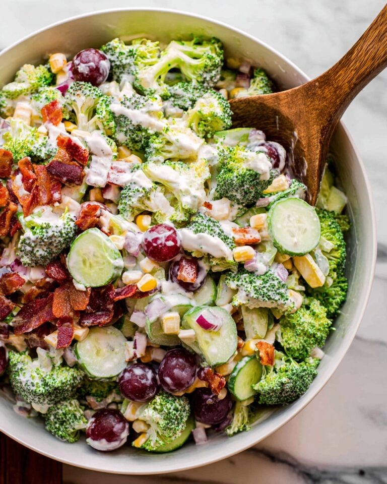 Broccoli Grape Salad with Bacon, Pine Nuts, and Lemon Dressing Recipe