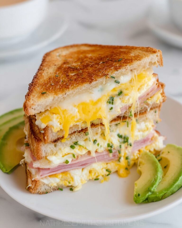 One-Pan Breakfast Sandwich with Ham, Eggs, and Cheese Recipe