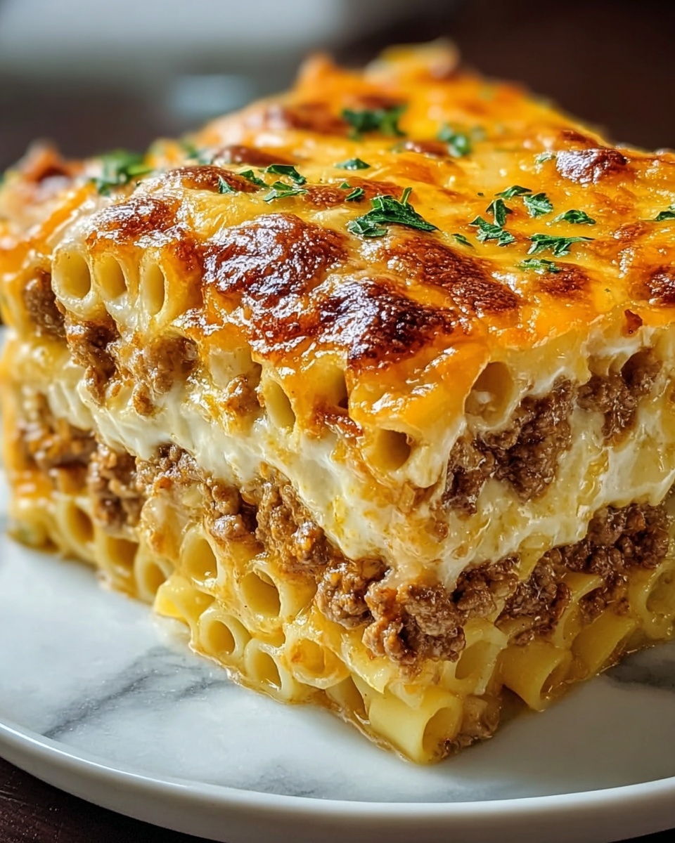 Mac and Cheese Meatloaf Casserole Recipe - Recipe Image