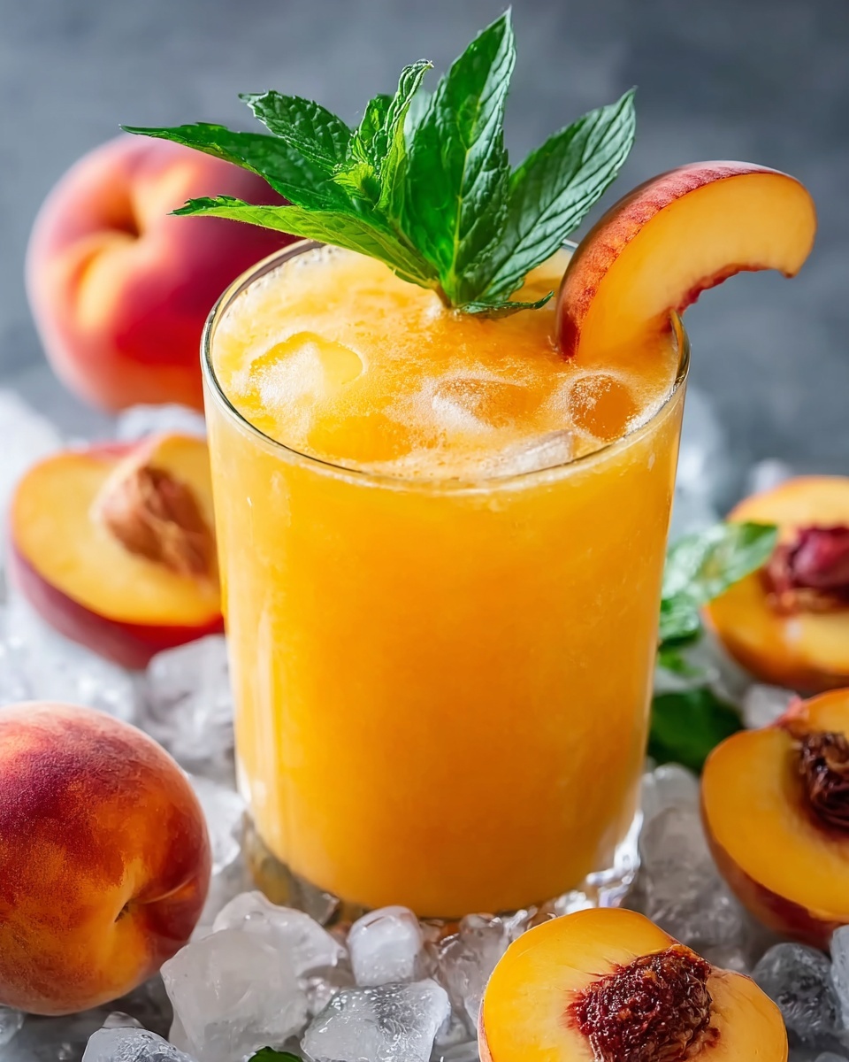 Delightfully Cool Peach Lemonade Slush Recipe - Recipe Image