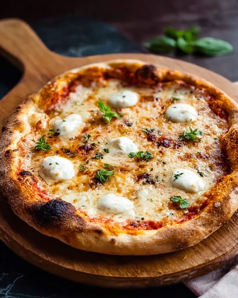Creamy White Pizza with Garlic and Cheese Recipe