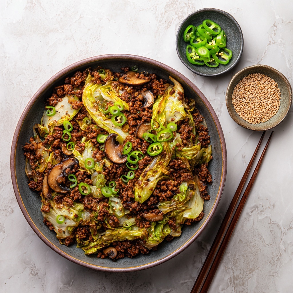 Chinese Ground Beef and Cabbage Stir-Fry Recipe - Recipe Image