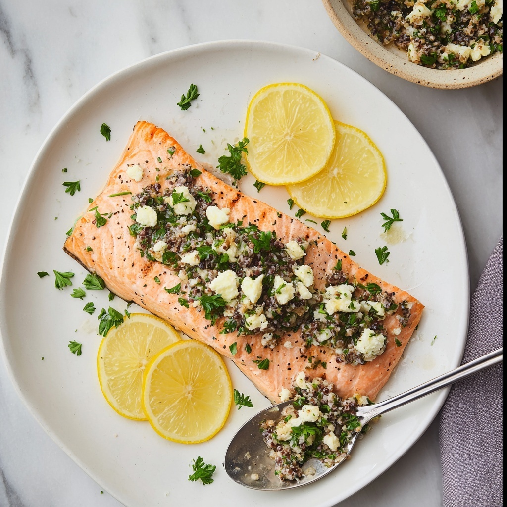Salmon with Olive Tapenade and Feta Recipe - Recipe Image
