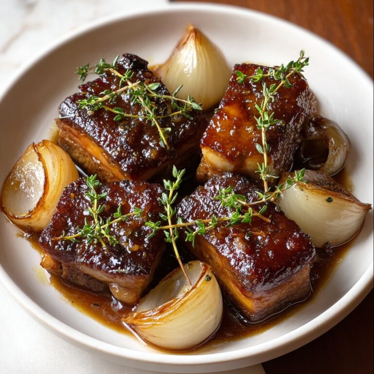 Beer-Glazed Onions with Crispy Salt Pork Recipe