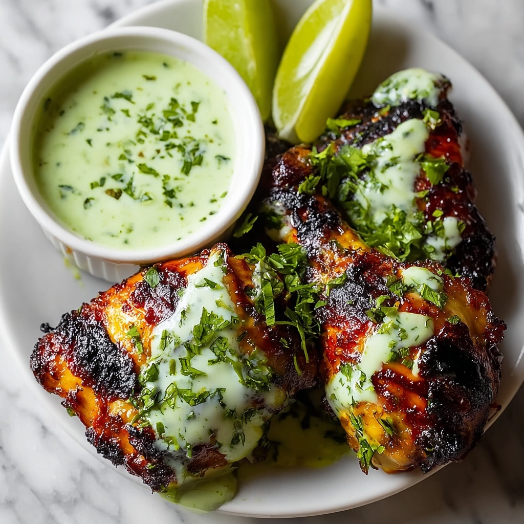 Peruvian Grilled Chicken with Creamy Green Cilantro Sauce Recipe - Recipe Image