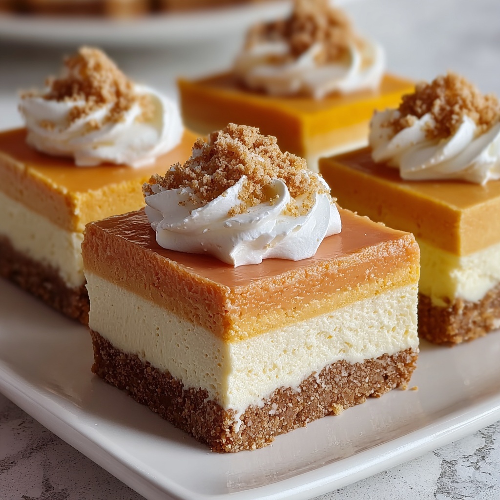 No Bake Pumpkin Cheesecake Bars Recipe - Recipe Image
